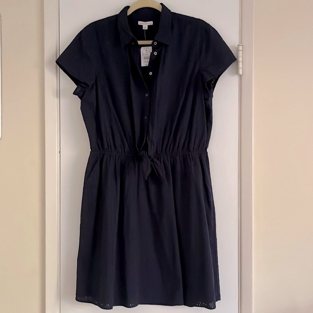 J. Crew Navy Eyelet Dress